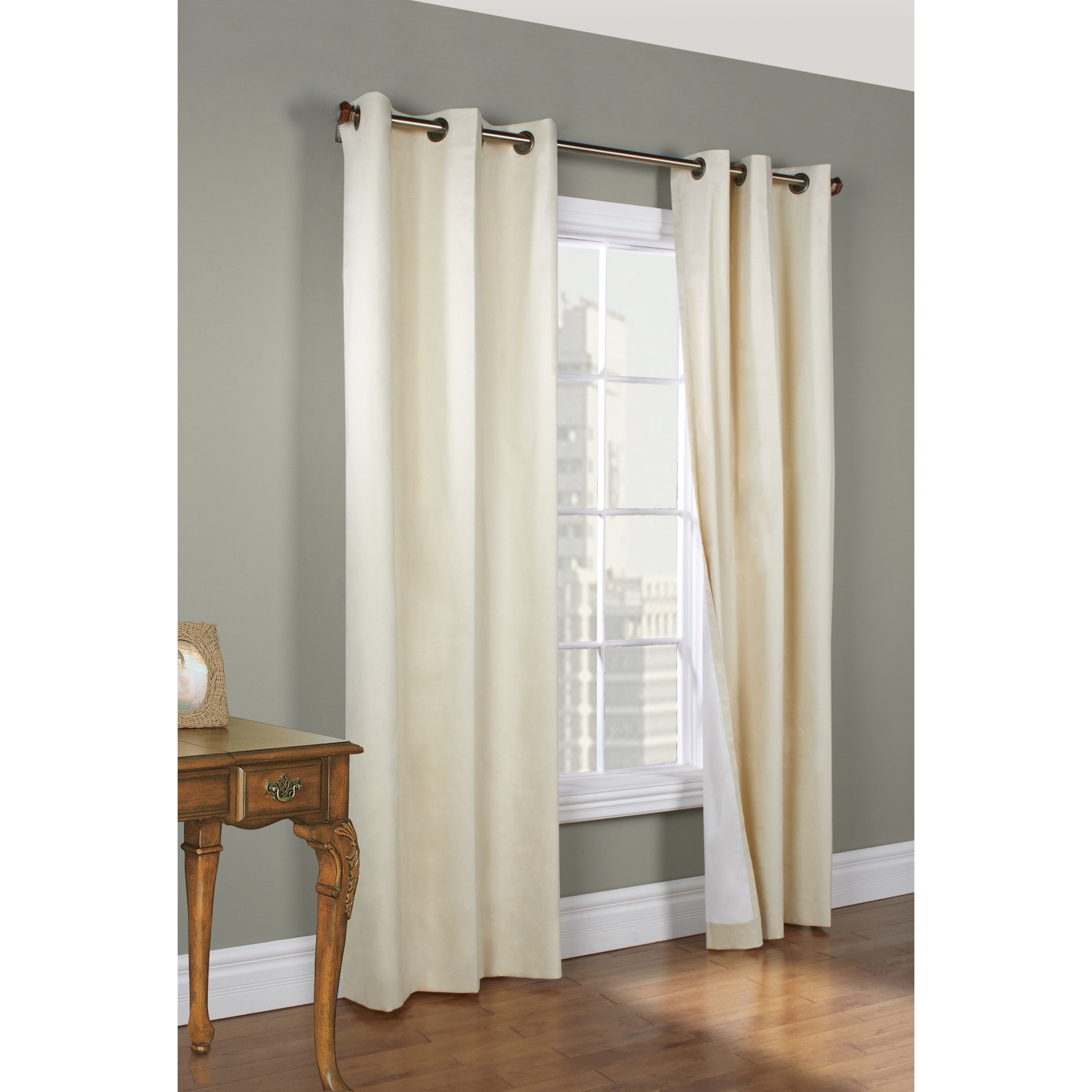 Winmate Insulated Cotton Grommet Curtain Panel - Pair each 40" x 84" in Natural