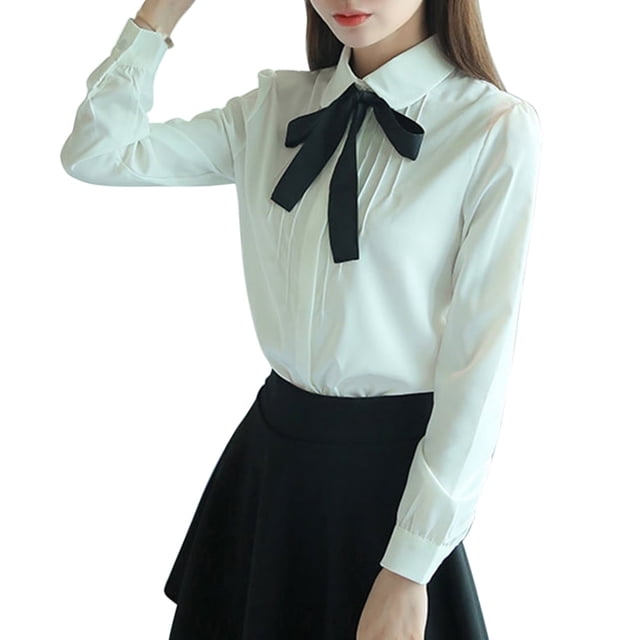 Camisas Crowdstar para mujer, blusa de vestir informal de manga larga con cuello, estilo profesional, para oficina, con botones y elástica, estilo Oxford.