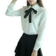 thumbnail image 1 of Camisas Crowdstar para mujer, blusa de vestir informal de manga larga con cuello, estilo profesional, para oficina, con botones y elástica, estilo Oxford., 1 of 8