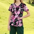 thumbnail image 2 of NAMTYQX Breast Cancer Scrub Top Stylish Breast Cancer Shirts for Women Light Gray Size S, 2 of 4