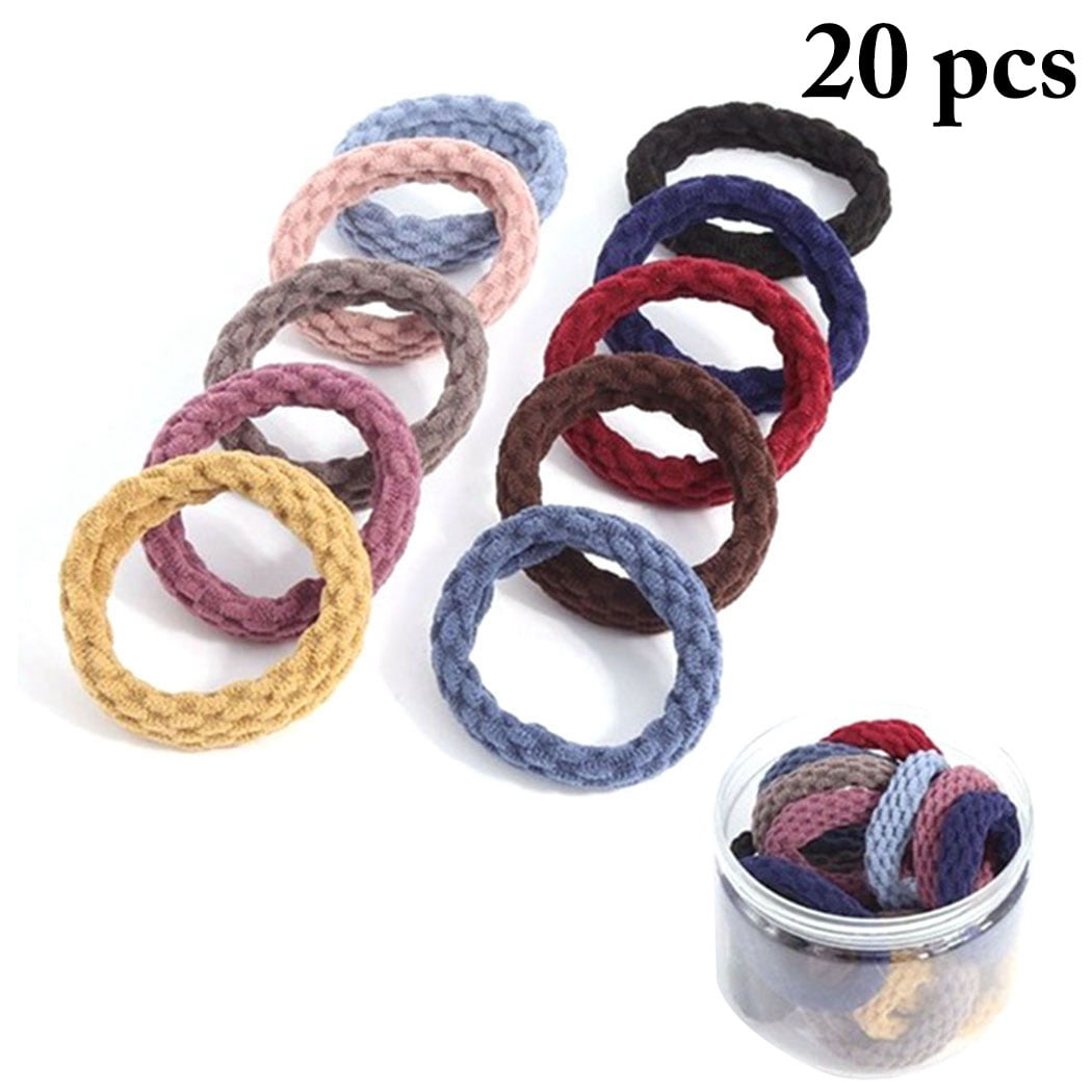 PACK OF 28 ELASTICATED THICK  HAIR BOBBLE BANDS 3 COLOUR TONES AVAILABLE 