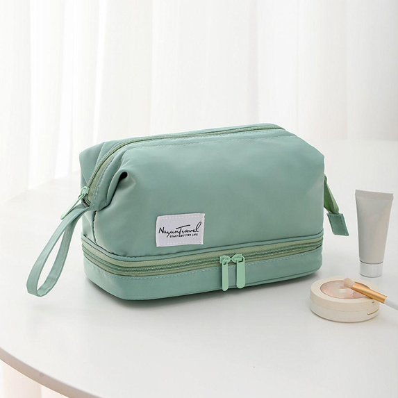 Elegant Sweet Storage Cases Letter For Women Large-capacity Toiletries Organizer Waterproof Makeup Bag Korean Storage Bag Travel Cloud Cosmetic Bag GREEN M
