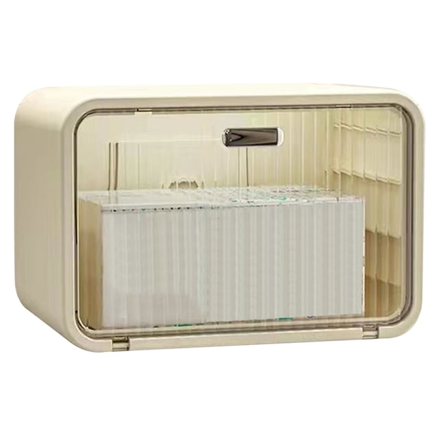 Funda para caja de pañuelos de pared 2 en 1, impermeable, para baño, transparente y blanca