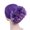 Purple, variant on Women Exaggerated Flower Decor Turban Hat Solid Color Elastic Bonnet Beanie Hat Soft Breathable Pullover Hat Streetwear