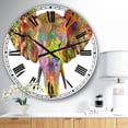 thumbnail image 2 of Designart 'Rainbow Elephant' Oversized Modern Wall Clock, 2 of 3
