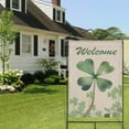 thumbnail image 4 of St. Patrick's Day Yard Flags Irish Outdoor Flag Shamrock Clovers Welcome Lucky Green Yard Flags 28''×40'' Linen Vertical Double Sided House Flag for Home,Garden Decor, 4 of 6