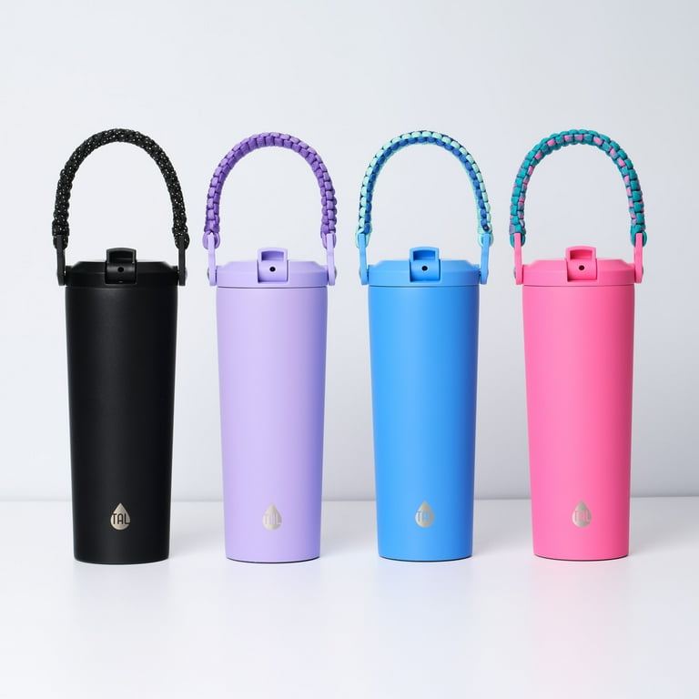 Tal 24oz Stainless Steel Hudson Paracord Handle Water Bottle, Black