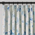 thumbnail image 3 of TWOPAGES 52"x72" Polyester Linen Drape Pinch Pleated Light Filtering Boho Print Curtain for Kitchen, 1 Panel, Blue Bubbles, 3 of 6
