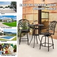 thumbnail image 6 of Magic Union 3-Piece Cast Aluminum Patio Bar Set - Outdoor Bar Stools Set of 2 - Outdoor High Top Table and Swivel Chairs Bistro Set for Backyard Garden Outside (3-Piece with Khaki Cushion), 6 of 10