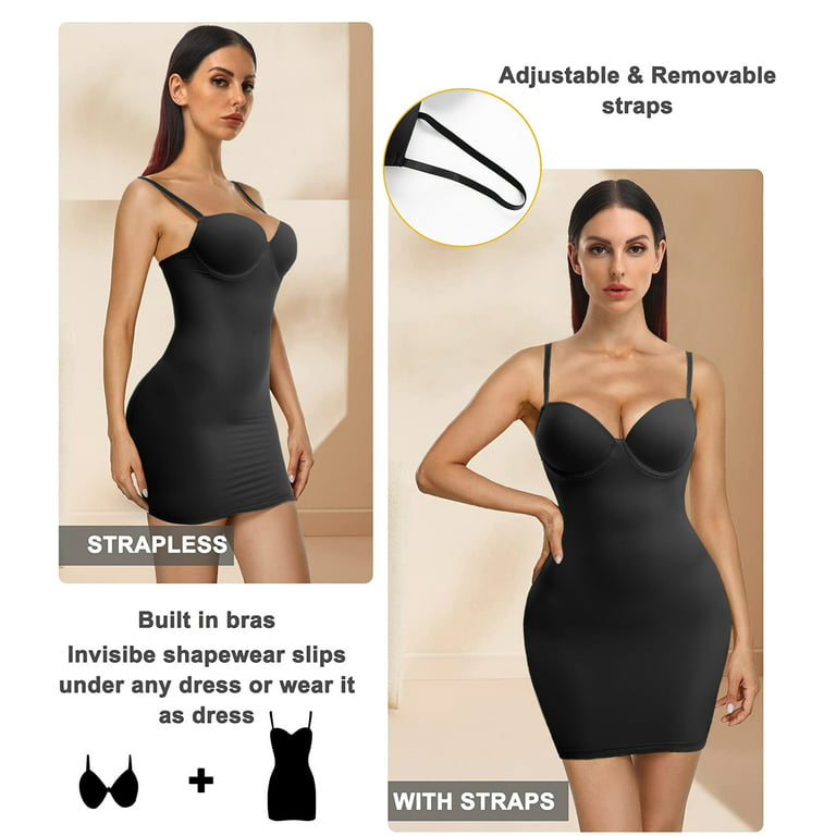 Shapewear Slip for Under Dresses Tummy Control Women's Seamless Slip Body  Shaper 