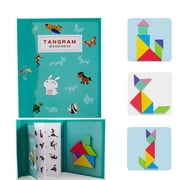 KEINXS Tangram Puzzle - Magnetic Pattern Block Book Road Trip Game Jigsaw Shapes Dissection STEM Games with Solution for Kid Adult Challenge - Age 3+ Years Old