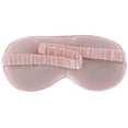 thumbnail image 4 of Silk Sleep Mask Eye Mask Blindfold with Double Layer Silk Filling and Elastic Strap for Full Night's Sleep, Travel and Nap, Pink, 4 of 5