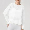 thumbnail image 2 of Kilaqueen Women's Tops, Tees & Blouses See Through Crew Neck Long Sleeve Oversized Tunic Tops Lightweight Solid Color Loose Fit Trendy Y2k Beach Coverup, 2 of 8