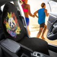 thumbnail image 4 of POLERO Watercolor Panda Flower Car Front Seat Mat Cushion, Waterproof Terry Cloth Seat Cover, Universal for SUVs, Trucks, Vans and Daily Use, 4 of 7