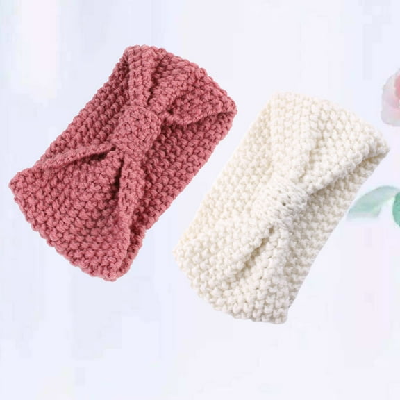 WHAMVOX  2 Pcs Warm Headband Adjustable Stylish Knit Turban Hair Ribbons Mother