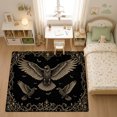 thumbnail image 3 of Gelasgo Gothic Eagle Soft Velvet Area Rug, Dark Flying Bird Skeleton Border Floor Mat Non-Slip Washable Rectangle Rug for Living Room Bedroom, 3 of 5