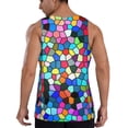 thumbnail image 3 of Fotbe Colorful Tie Dye Stained Glass 2 Pattern Men's Quick Dry Workout Tank Top Gym Muscle Tee Fitness Bodybuilding Sleeveless T Shirt Breathable Workout Shirt-Large, 3 of 9
