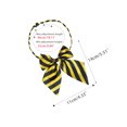 thumbnail image 2 of INSPIRE CHIC Women's Pre-Tied Adjustable Bowknot Striped Uniform Bowtie 4.33" x 5.51" Yellow Black, 2 of 5