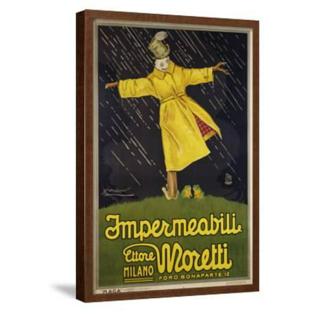Take-up Made of tricky Impermeabili Ettore Moretti Advertising Poster by Luciano Achille Mauzin,  Framed Art Print Wall Art - Walmart.com