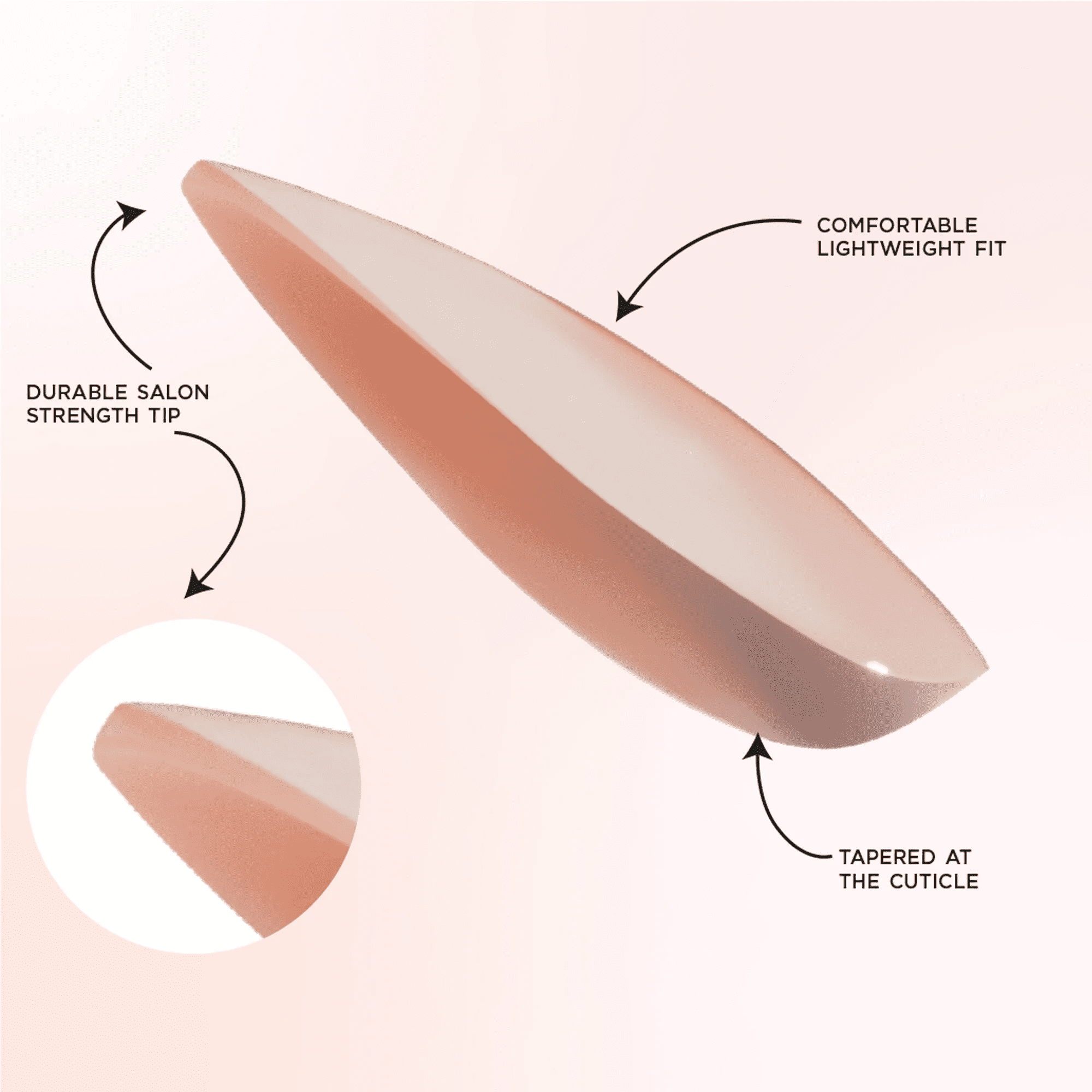 Salon Perfect Artificial Fake Press On Nails, 250 Glazed French, Short Almond, File, Glue, and Prep Pad Included, 30 Nails