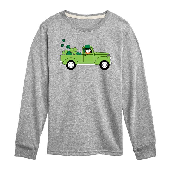 Instant Message - St. Patrick's Day - Leprechaun Truck - Delivering Luck - Toddler And Youth Long Sleeve Graphic T-Shirt