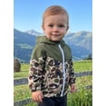 thumbnail image 6 of RUINIXCW Toddler Baby Boys Hooded Jacket Fashion Camouflage Patchwork Long Sleeve Zip Up Fall Coat, 6 of 7