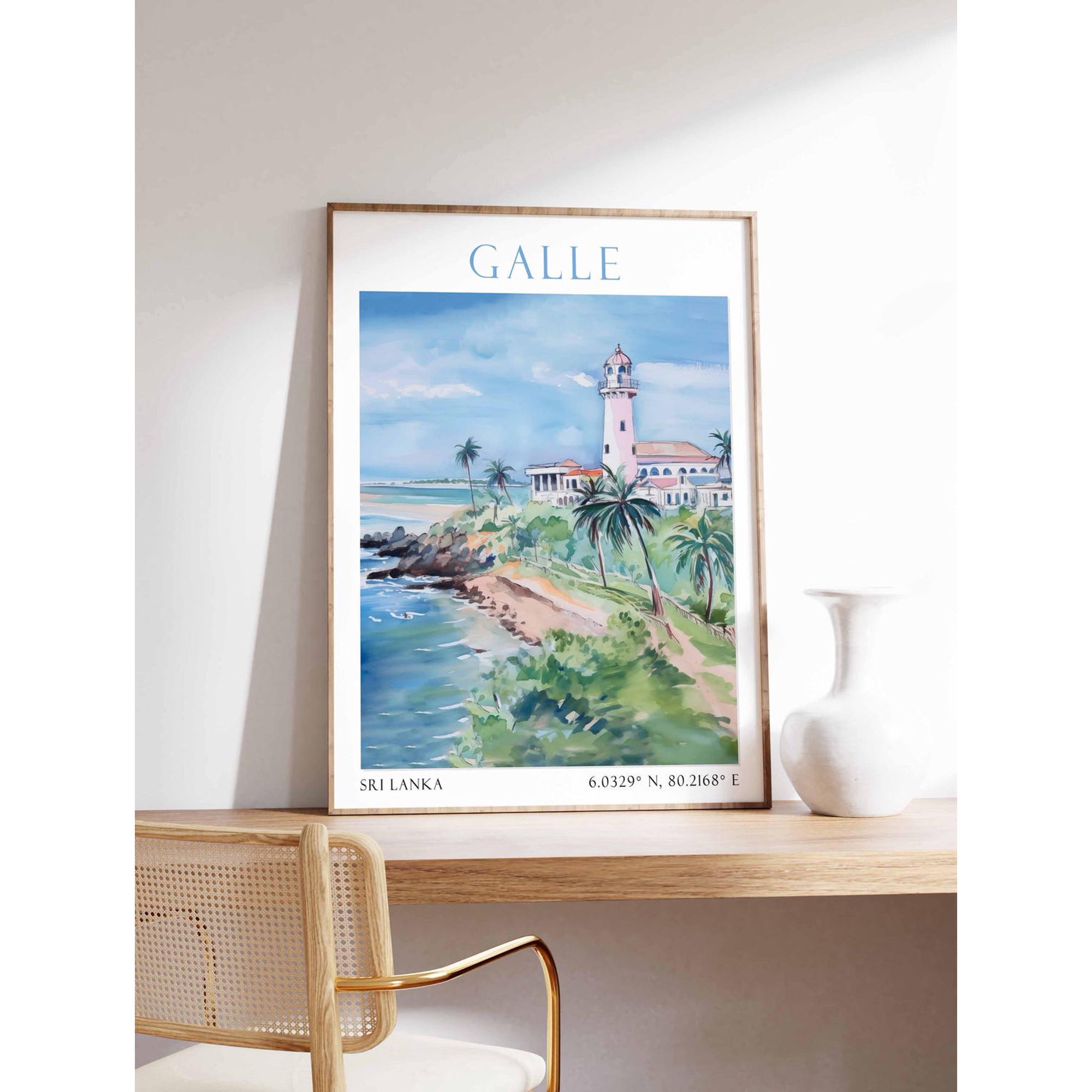 Galle Sri Lanka Travel Poster For Historic Coastal City Decor