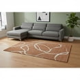 thumbnail image 2 of HomeRoots 678668 8 x 10 ft. Rust & Beige Abstract Transitional Washable Machine Made Rectangle Area Rug with UV Protection, 2 of 9