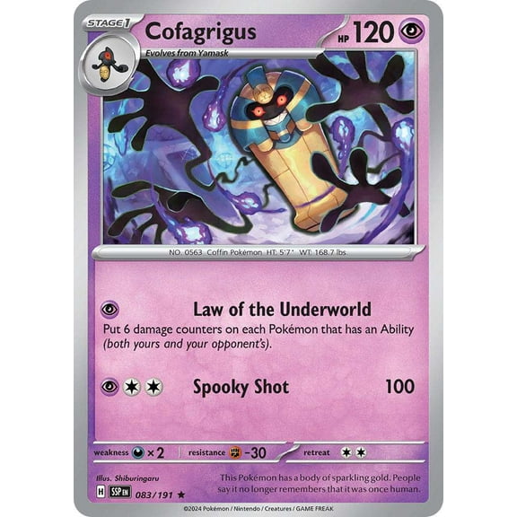 Pokemon Surging Sparks Rare Cofagrigus #83