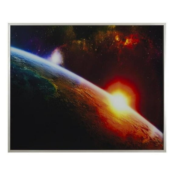 Yosemite Home Decor 'Setting Sun' Tempered Glass/Wood Photo in Multi-Color