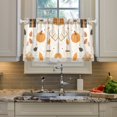 thumbnail image 2 of Yayeee Kitchen Curtains Tier Pair Light Filtering 27"x24" Rod Pocket Short Cafe Window Panel, Beige Fall Pumpkin, 2 of 7