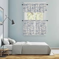 thumbnail image 6 of Farmhouse Blue Floral Kitchen Curtains Valances and Tiers Set of 3 Linen Boho Flower Rustic Country Tier Curtains and Valance with Rod Pocket for Small Windows, 27.5"x36", 6 of 9