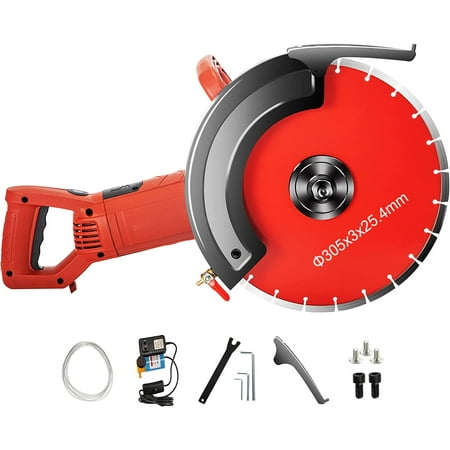 VEVOR 12" Concrete Cutter, 15-Amp Concrete Saw, Electric Circular Saw with 12" Blade and Tools, Masonry Saw for Granite, Brick, Porcelain, Reinforced Concrete and Other Material