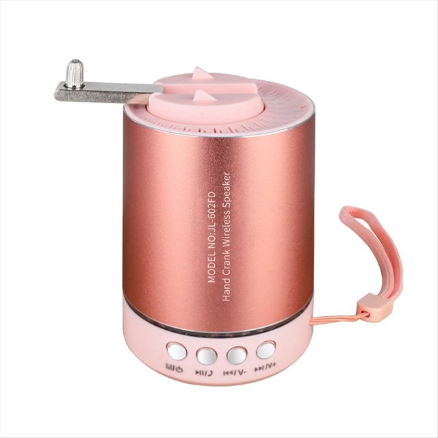 Altavoz Bluetooth con Manivela, Radio AM/FM Portátil de Emergencia, Altavoz Inalámbrico para Acampar Al Aire Libre, Color Rosa.