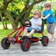 thumbnail image 2 of Go kart de Pedales Costway para Niños con 4 Ruedas Antideslizantes Asiento Envolvente y Freno de Mano Rojo 92 x 50 x 53 cm, 2 of 10
