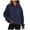 11-Navy, variant on Women Oversized Zip Up Hoodie Fleece Quarter Zip Pullover Sweatshirts Solid Long Sleeve Warm Hoodies with Pockets 11-Navy M