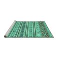 thumbnail image 2 of Ahgly Company Machine Washable Indoor Square Abstract Turquoise Blue Modern Area Rugs, 3' Square, 2 of 4