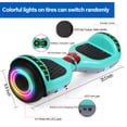 thumbnail image 3 of SISIGAD 6.5" Two-Wheel Self Balancing Hoverboard with Bluetooth and LED Lights Electric Scooter Hoverboard for Kids Green-Gray, 3 of 5