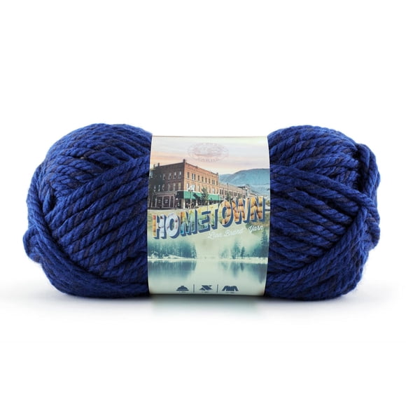 Lion Brand Yarn Hometown Yarn, Bulky Yarn, Yarn for Knitting and Crocheting, 1-Pack, Fort Worth Blue