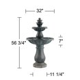 thumbnail image 7 of Hampton 56 3/4" High Large Italian Outdoor Decor Slate Stone Floor Fountain with Light LED 4-Tier Outside, 7 of 7