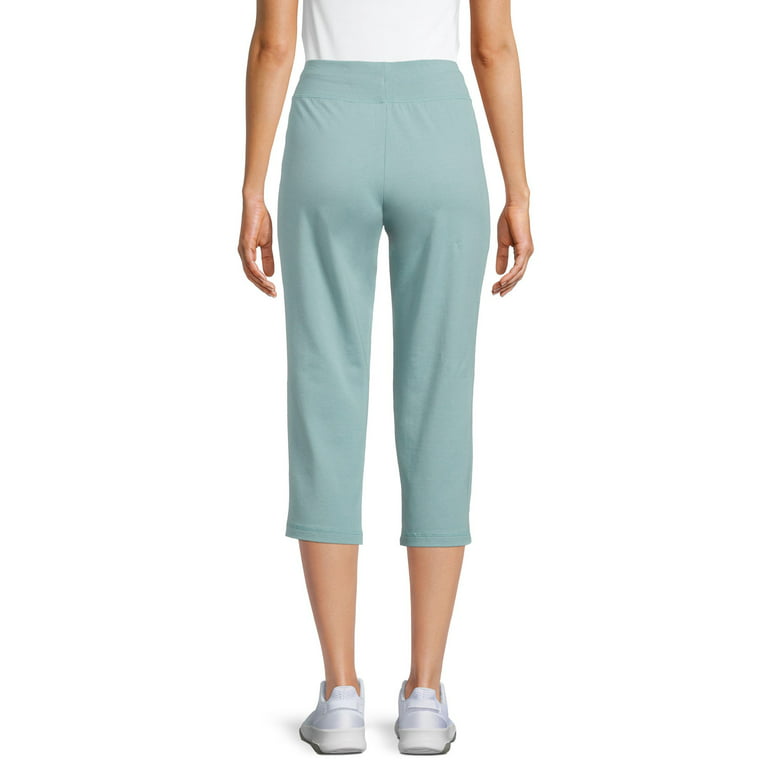 Athletic Works Women's Athleisure Core Knit Capri Pants with Drawstring 