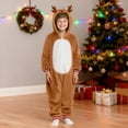 thumbnail image 3 of Pandaie Family Christmas Pajamas Matching Sets Womens Mens Kids Xmas Pjs Onesies Holiday Reindeer Sleepwear Outfits Plush Warm Winter Clothes Brown 2-3 Years, 3 of 8
