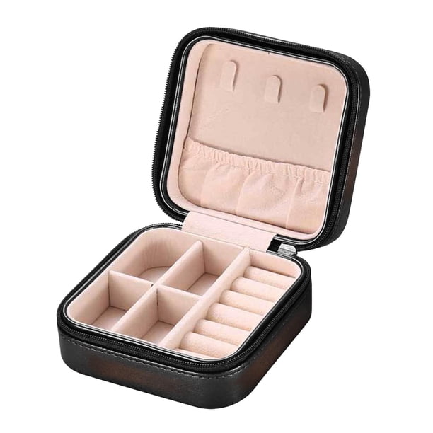 Pequeño Organizador de joyas perfecl Estuche de Almacenamiento Impermeable Negro brillante 10x10x5CM