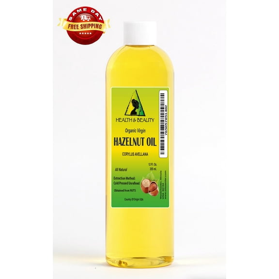 Hazelnut Oil Unrefined Organic Virgin Carrier Cold Pressed 100% Pure 48 oz