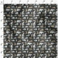 thumbnail image 3 of Soimoi Gray Japan Crepe Satin Fabric Bear & Rabbit Animal Printed Craft Fabric by the Yard 44 Inch Wide, 3 of 6