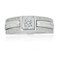 thumbnail image 2 of AVORA 925 Sterling Silver Men's Solitaire Simulated Diamond CZ Anniversary Wedding Band Ring  - Size 10, 2 of 5