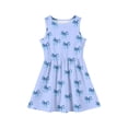 thumbnail image 4 of Grblisyd Girls Dresses Size 10-12 Coquette Bow Print Ruched Dresses Casual Crew Neck Sleeveless Priness A-line Dress, 4 of 5