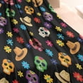 thumbnail image 3 of Black Colorful Skull Flower Hat Pattern Blanket,Comfortable Soft Flannel Throw Blanket,All Season,Warm Lightweight Blankets for Sofa Bed Couch Living Room Chair,30"x40", 3 of 4