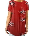 thumbnail image 2 of Blouses d'Été Florales Col en V Amples Tunique T-Shirts, 2 of 2