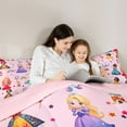 thumbnail image 4 of Manfei Kawaii Black Princess 7pcs Bedding Comforter Set,Cartoon Castle Queen Bedding Sets,Multicolor Stars Print Queen Sheet Sets For Girl Teens,Ultra Soft Home Decor Reversible, 4 of 8